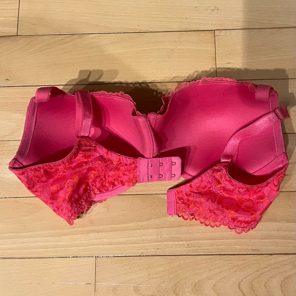 Savage X Fenty Floral Lace Balconette Bra with X Charm in Sweeter Pink Two-Tone - Picture 7 of 10